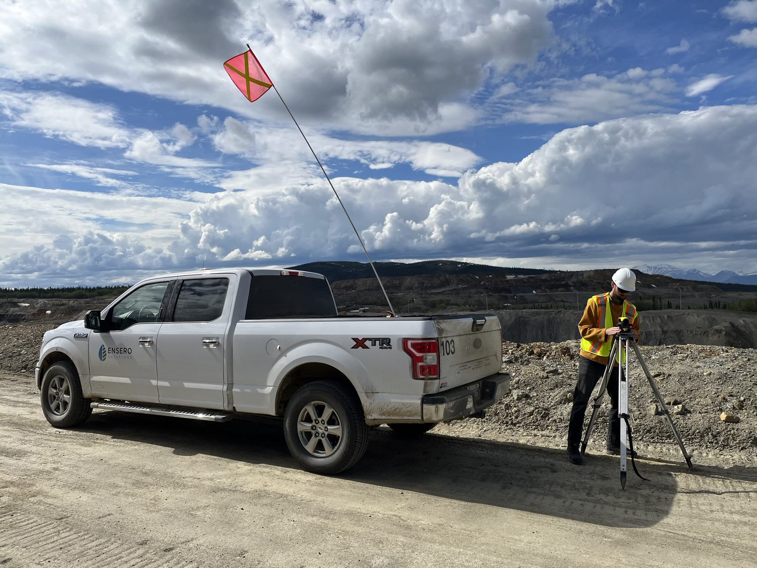 ensero truck and team member with equipment