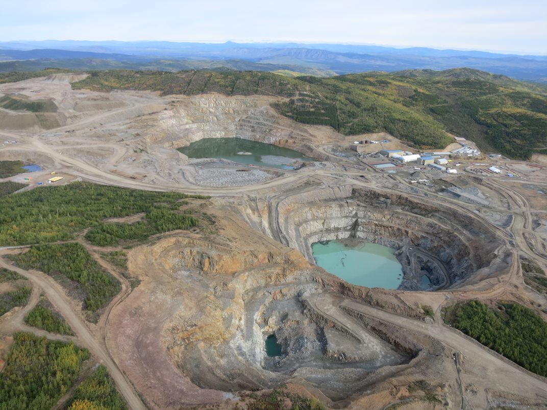 areal view of minto mine land structures