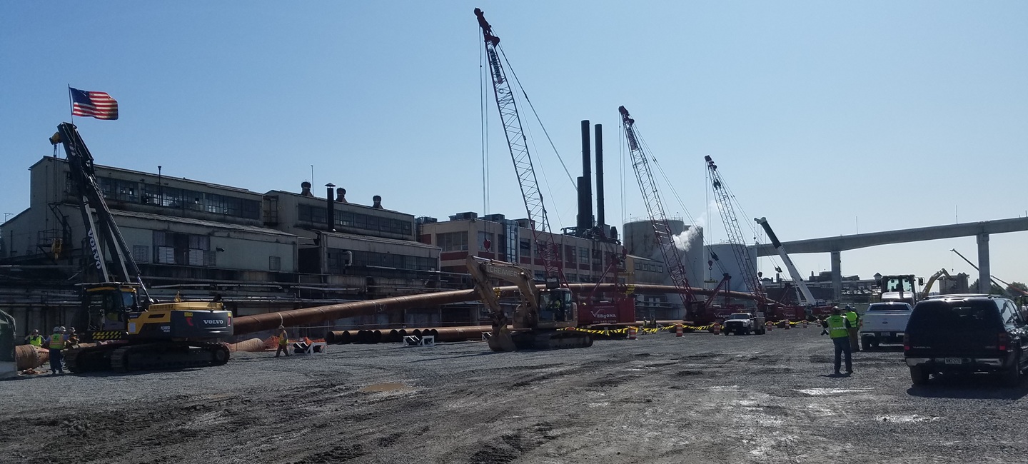 construction equipment on project site