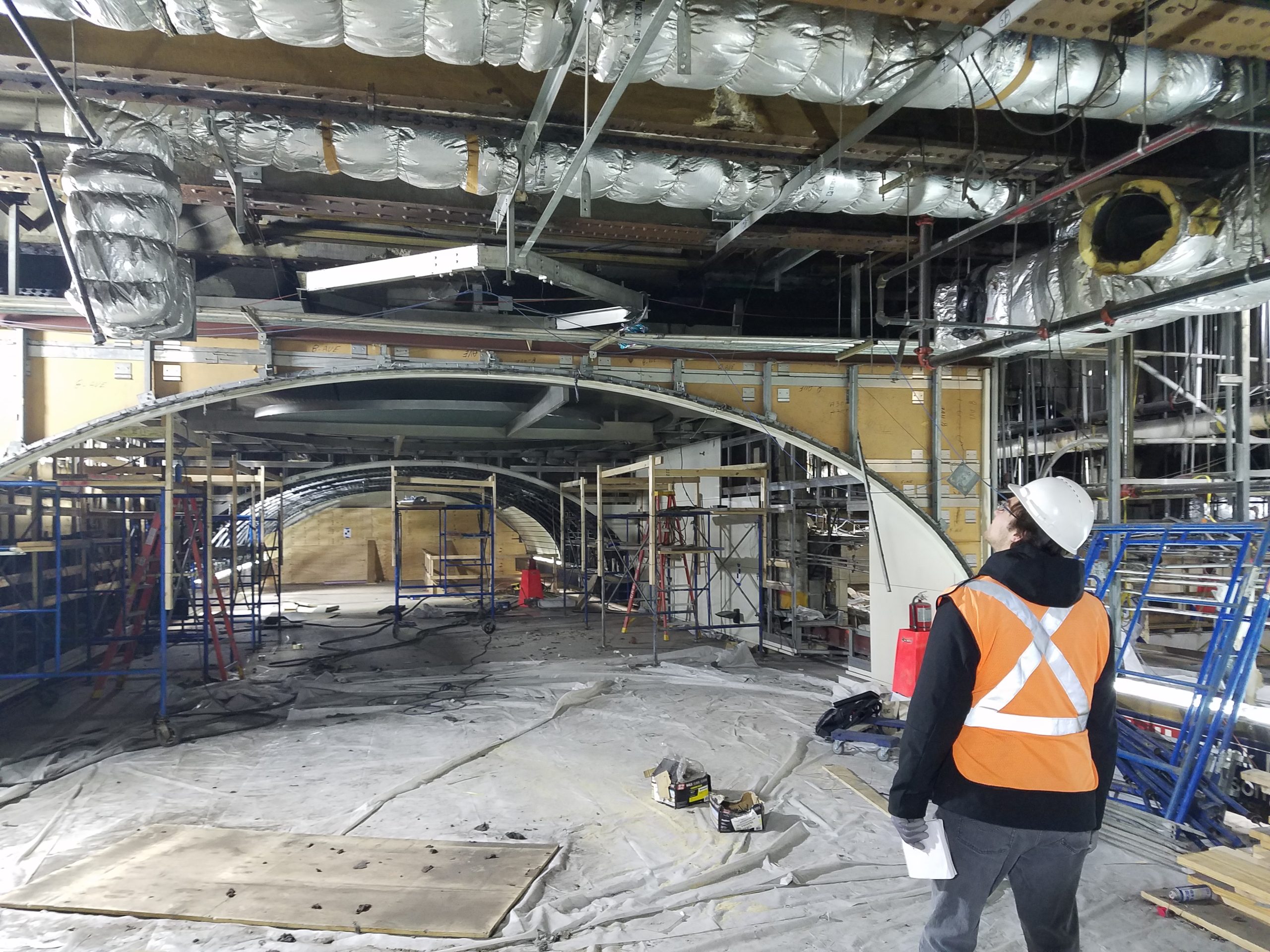 man in vest in tunnel