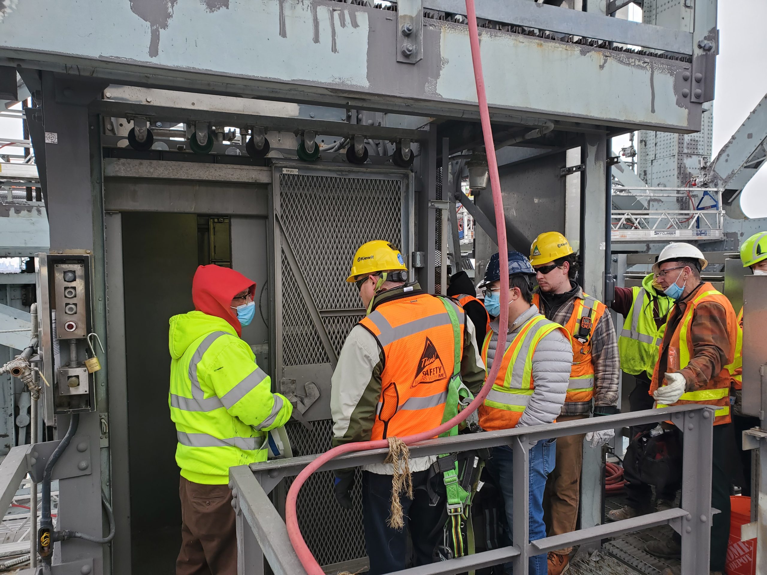 men working on bridge