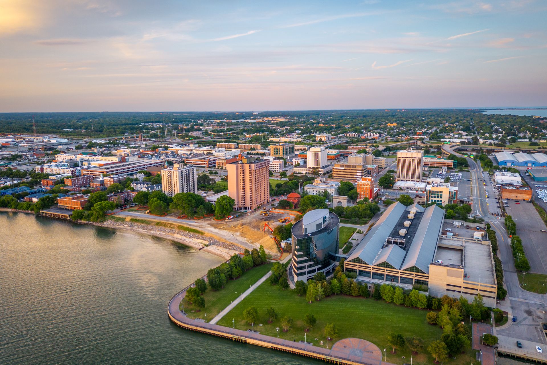 aerial view of newport news virginia