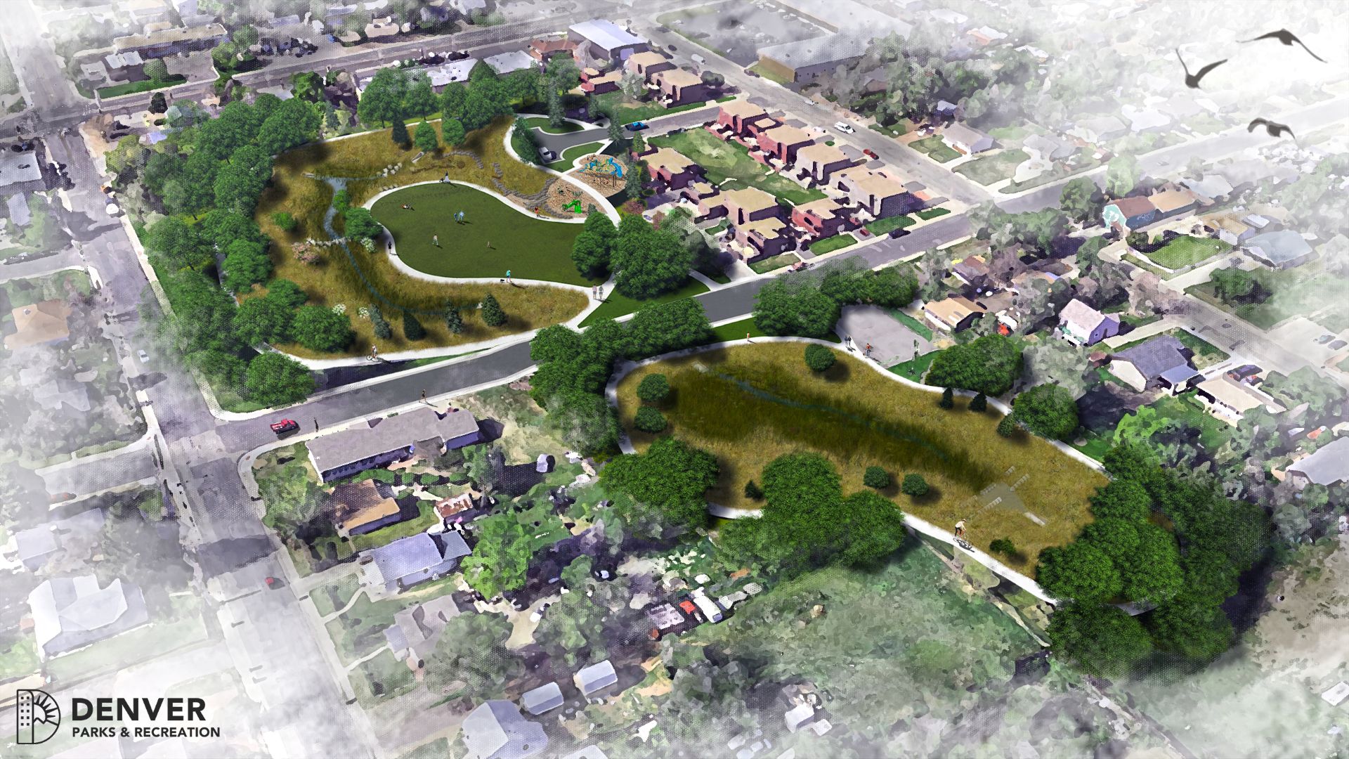 aerial rendering of park concept