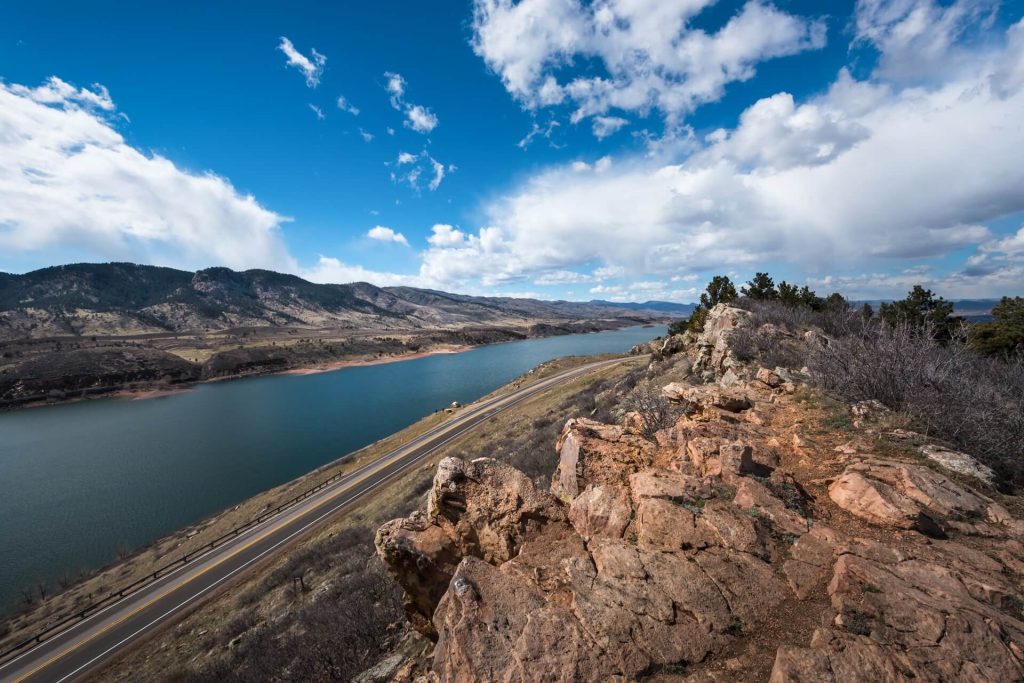 view of horsetooth reservoir in fort collins colorado