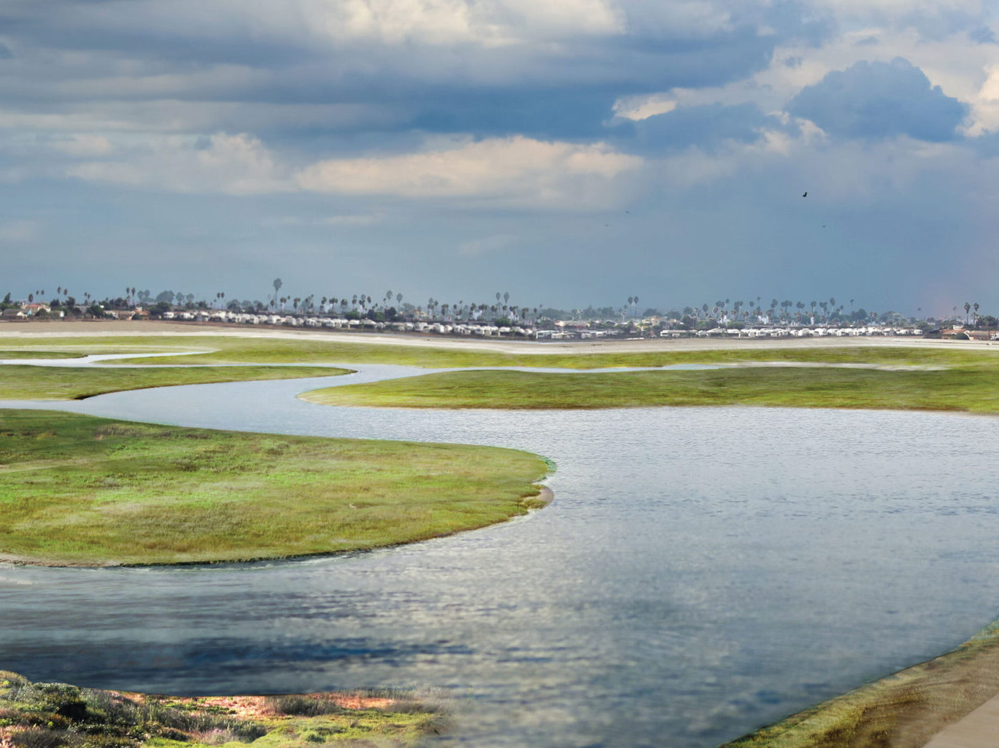 birds eye view of pond 20 waterways and grass