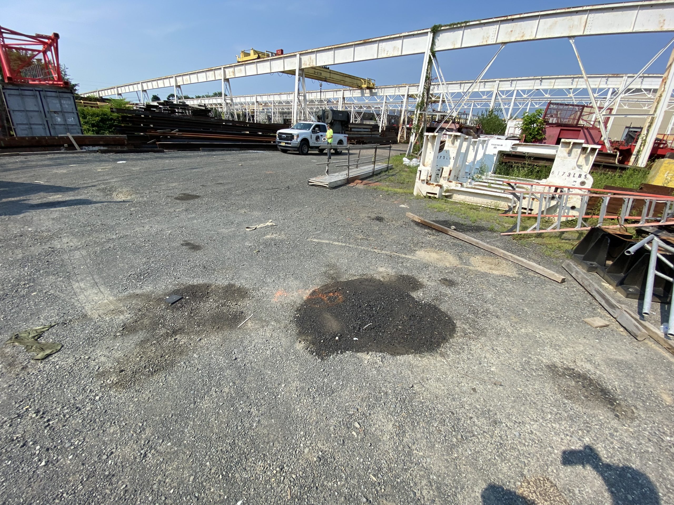 parking lot with stain