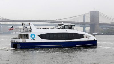 NYC ferry on water
