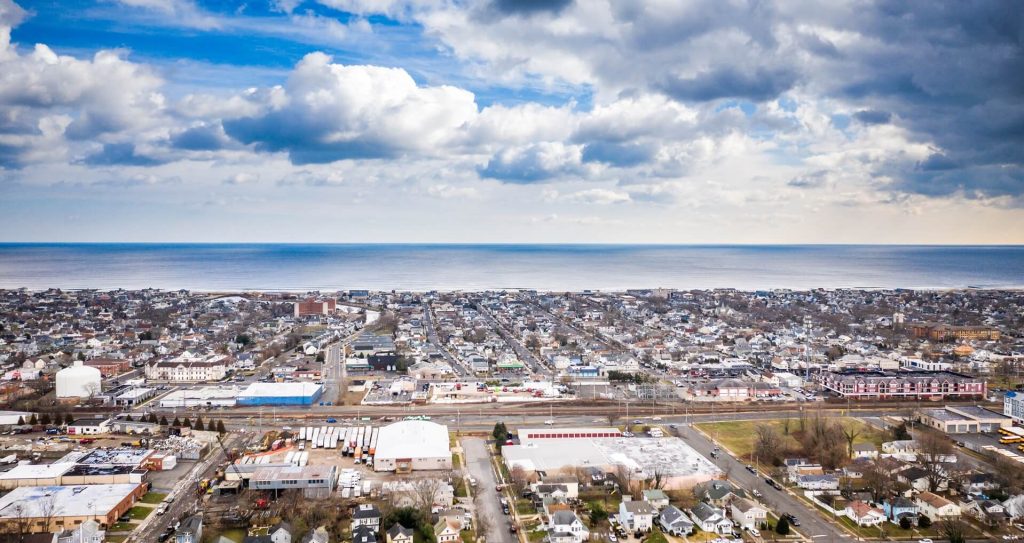 aerial view of neptune and bradley beach nj