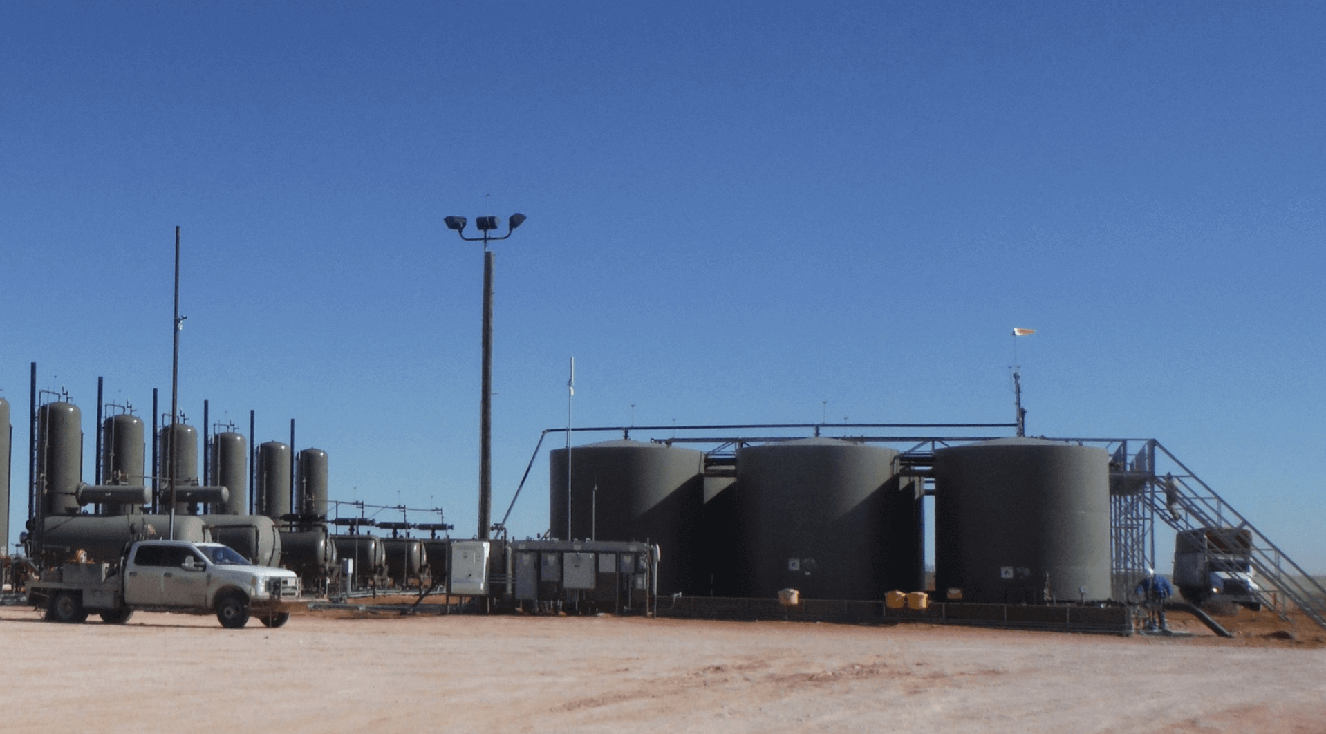upstream operator project site with utilities and truck