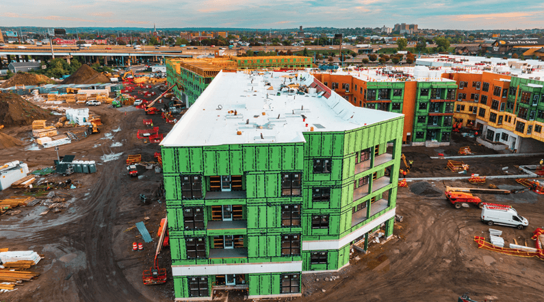 aerial view of redevelopment from another view