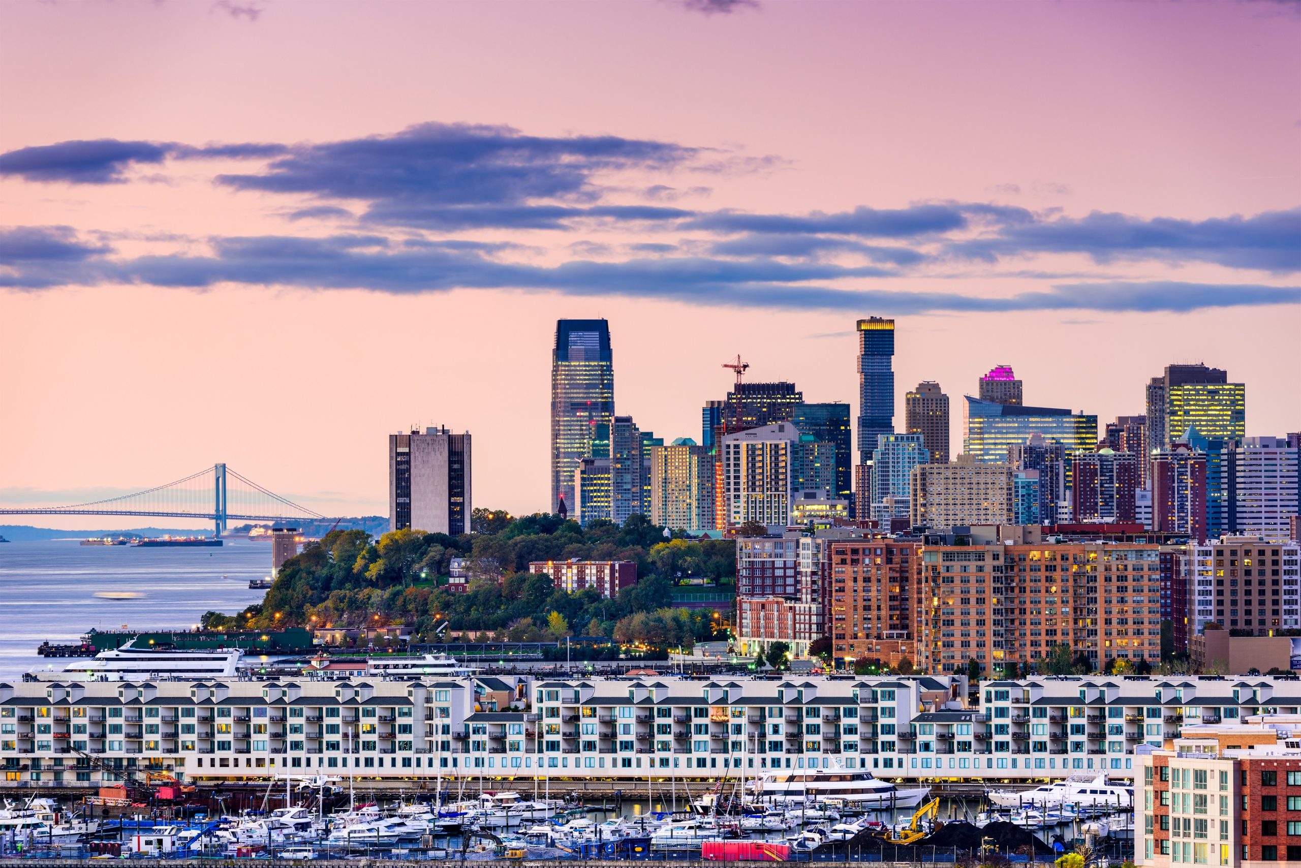 jersey city sunset skyline