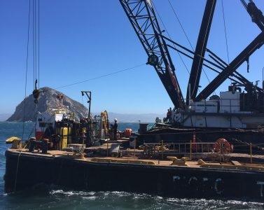 marine terminal barge on california coast