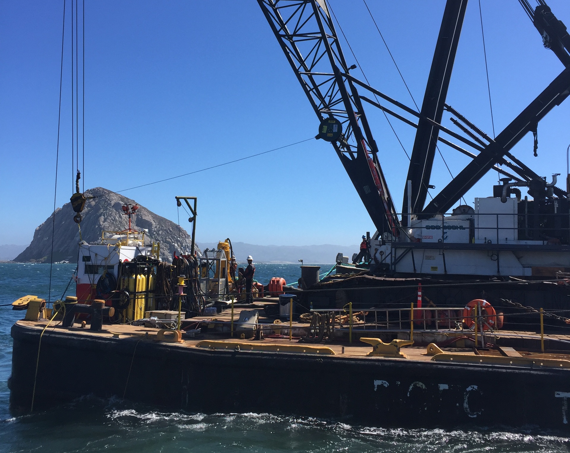 marine terminal barge on california coast